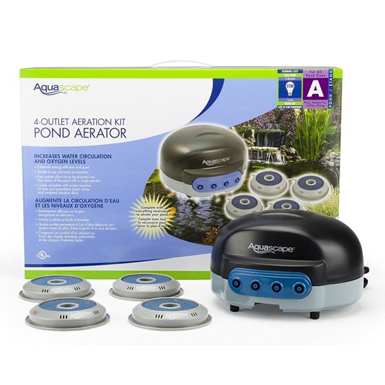 Aquascape 2-Outlet Pond Air 2 Aeration Kit plus line and stones 